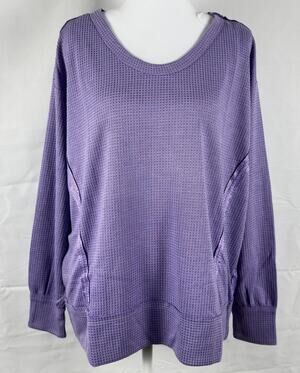Andrée By Unit NWT Waffle Knit Long Sleeve Top – Lilac – Size Medium